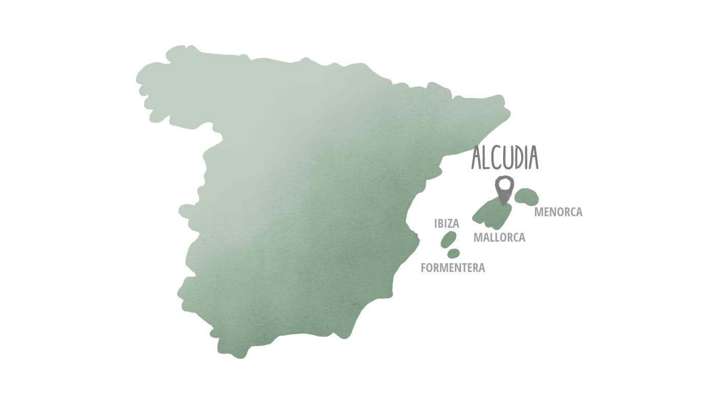 Alcudia auf der Karte