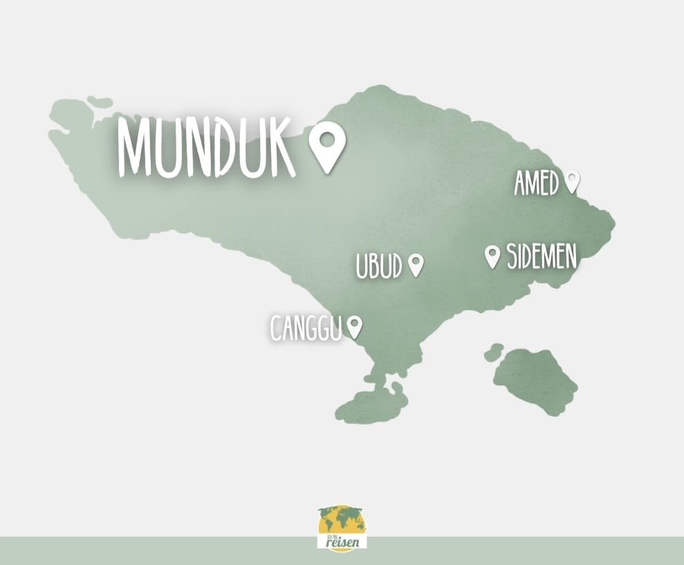 Munduk auf Bali auf der Karte