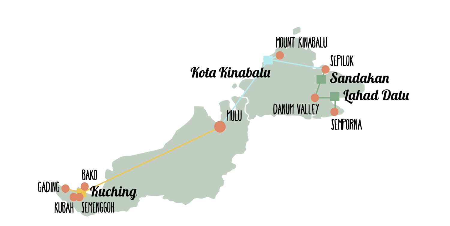 Malaysia: Unsere Reiseroute durch Borneo