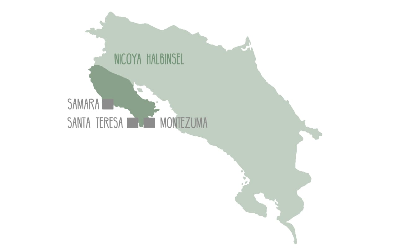 Karte der Nicoya Halbinsel