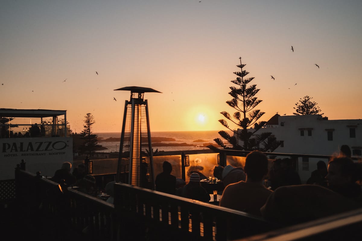 Essaouira - KSOU Rooftop bei Sonnenuntergang