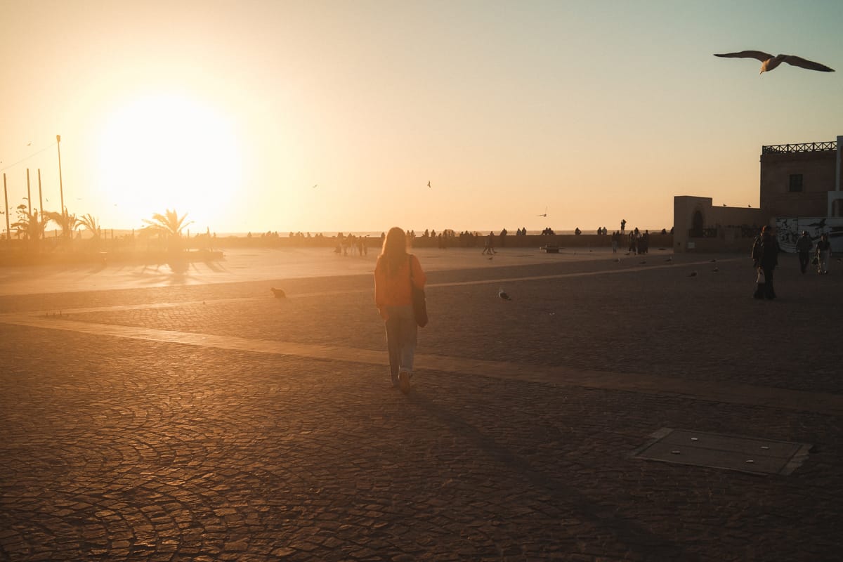 Essaouira - Moulay Hassan Platz bei Sonnenuntergang