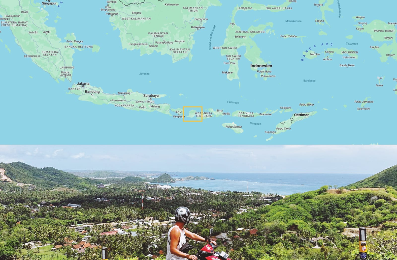 Lombok auf der Karte