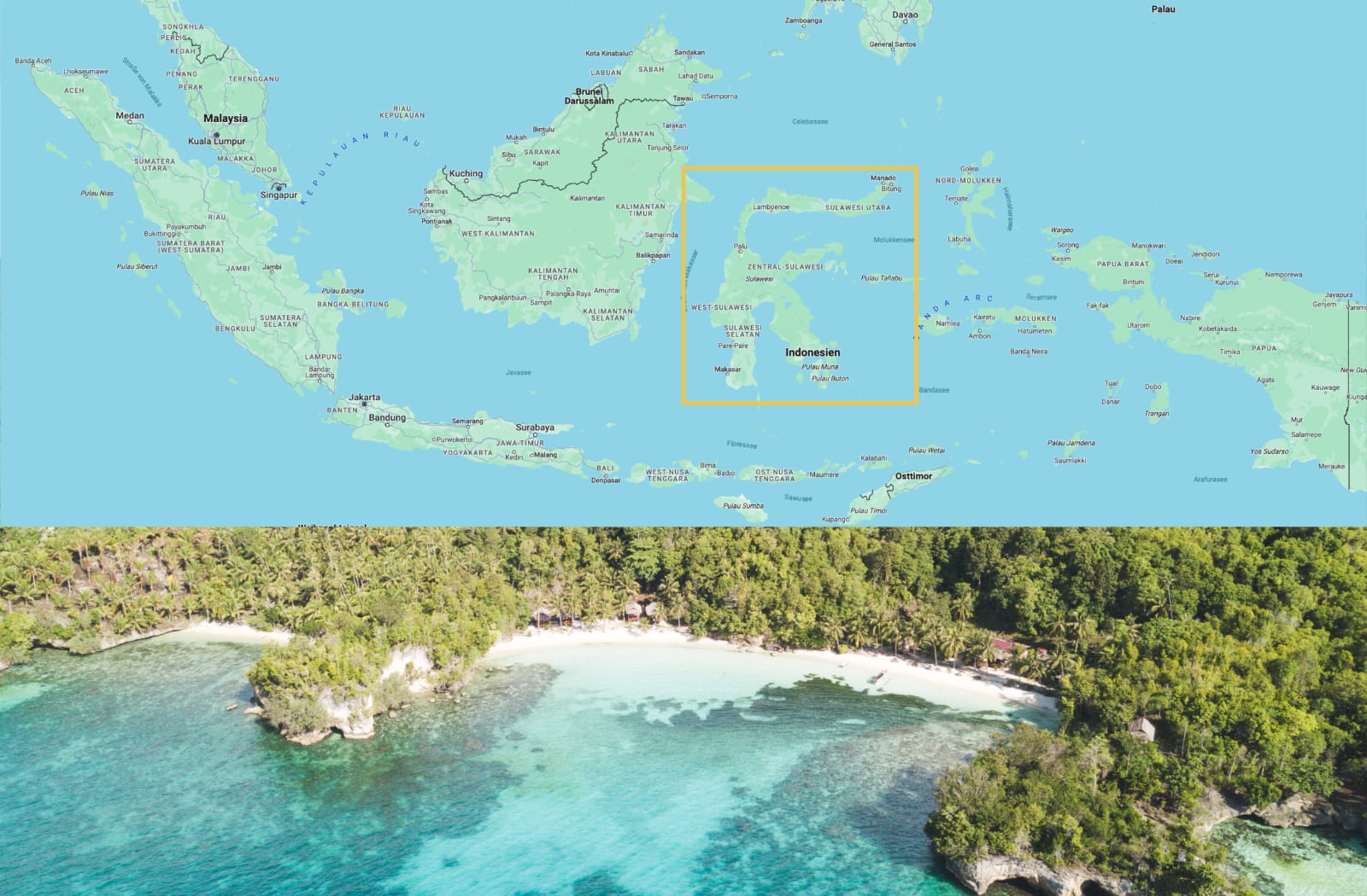 Sulawesi auf der Karte