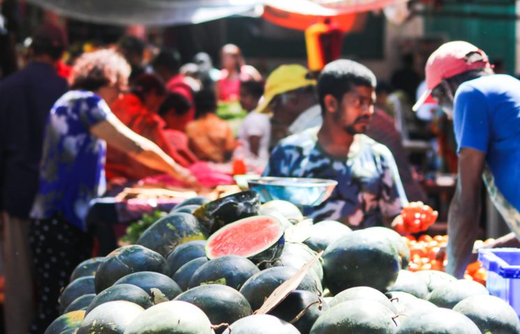 Mahebourg Markt: Melonen