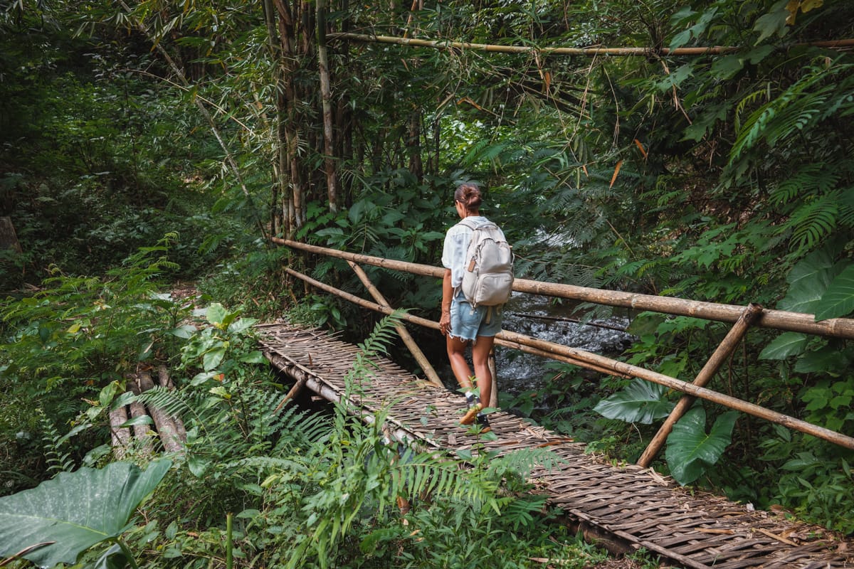 Wanderweg in Munduk zu Wasserfall