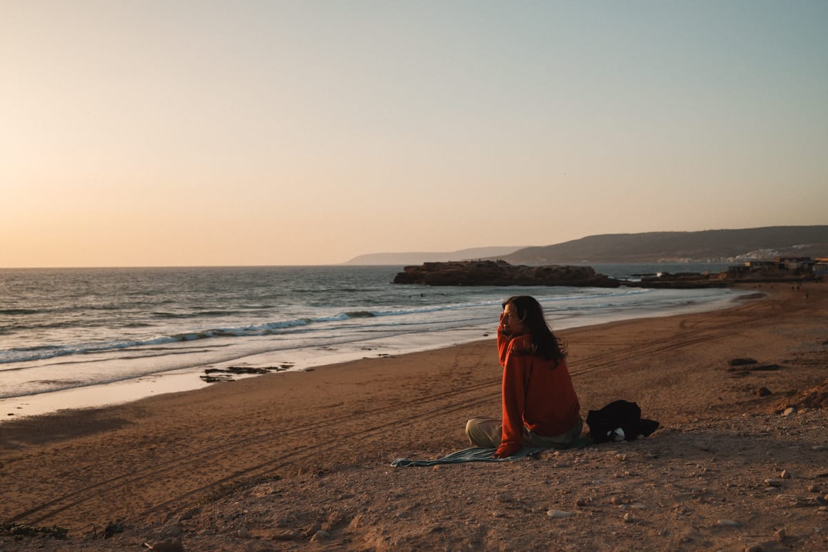 Sonnenuntergang am Strand von Tamraght