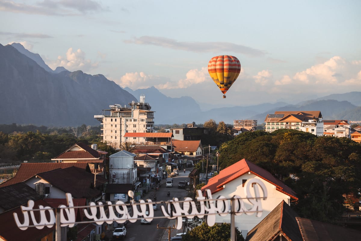 Vang Vieng - Heißluftballon